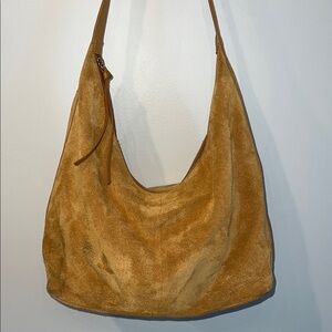 Margot New York Brown Suede Leather Boho Shoulder Bag